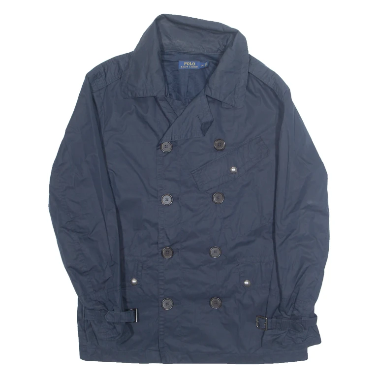 POLO RALPH LAUREN Womens Trench Jacket Blue L