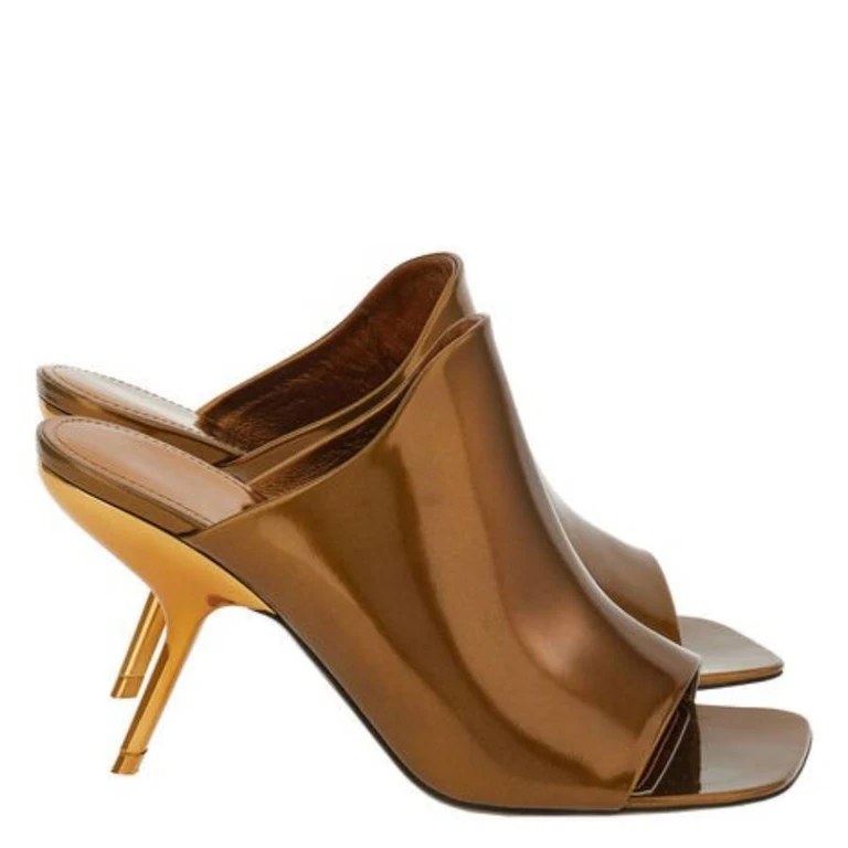 Ferragamo Era Patent Leather Mules, Size 7 C (01G520 766320)