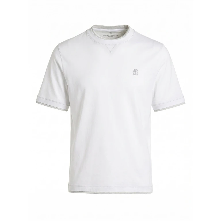 T-Shirt With Faux-Layering