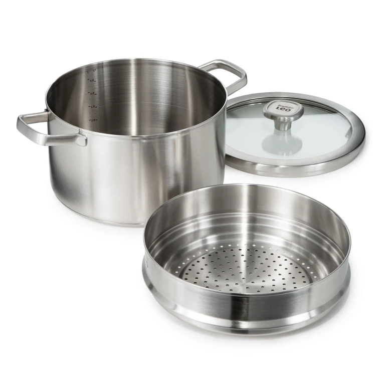 Leo Graphite 3Pc Recycled 18/10 Stainless Steel Steamer Set