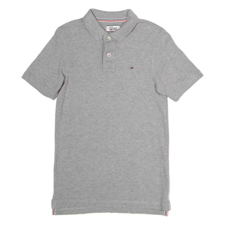 HILFIGER DENIM Mens Polo Shirt Grey XS