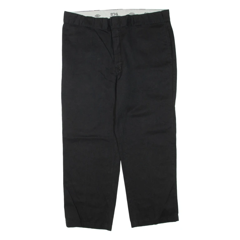 DICKIES Mens Trousers Black Regular Tapered W40 L28