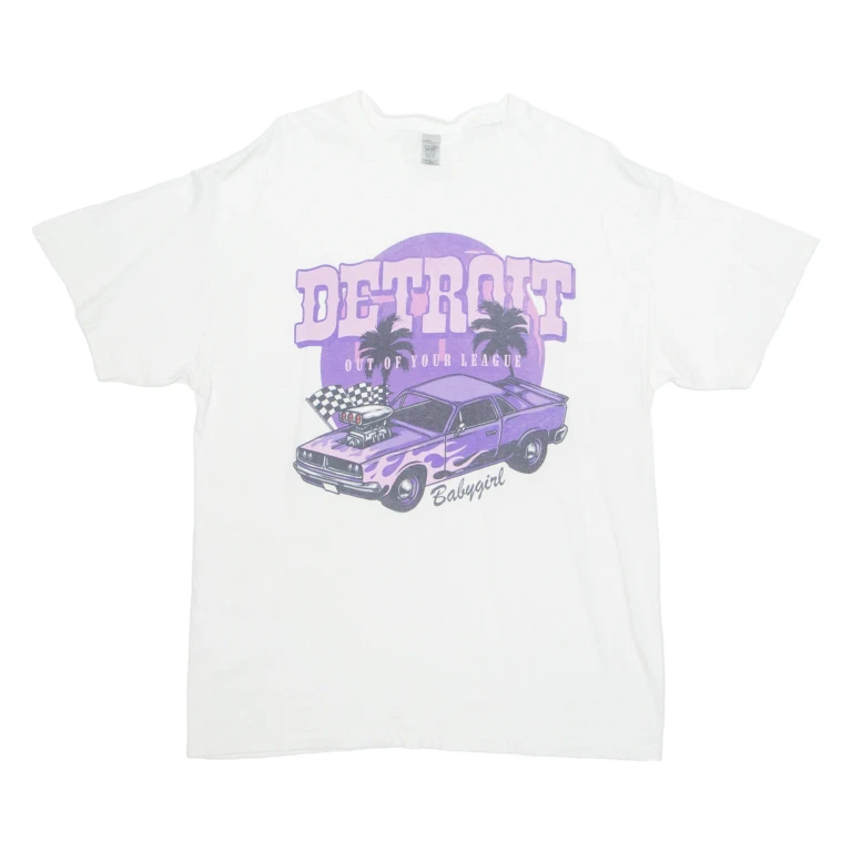 Detroit Mens T-Shirt White L