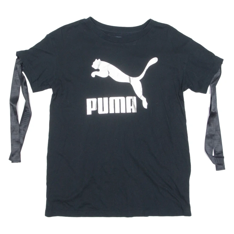PUMA Womens T-Shirt Black Crew Neck XXS