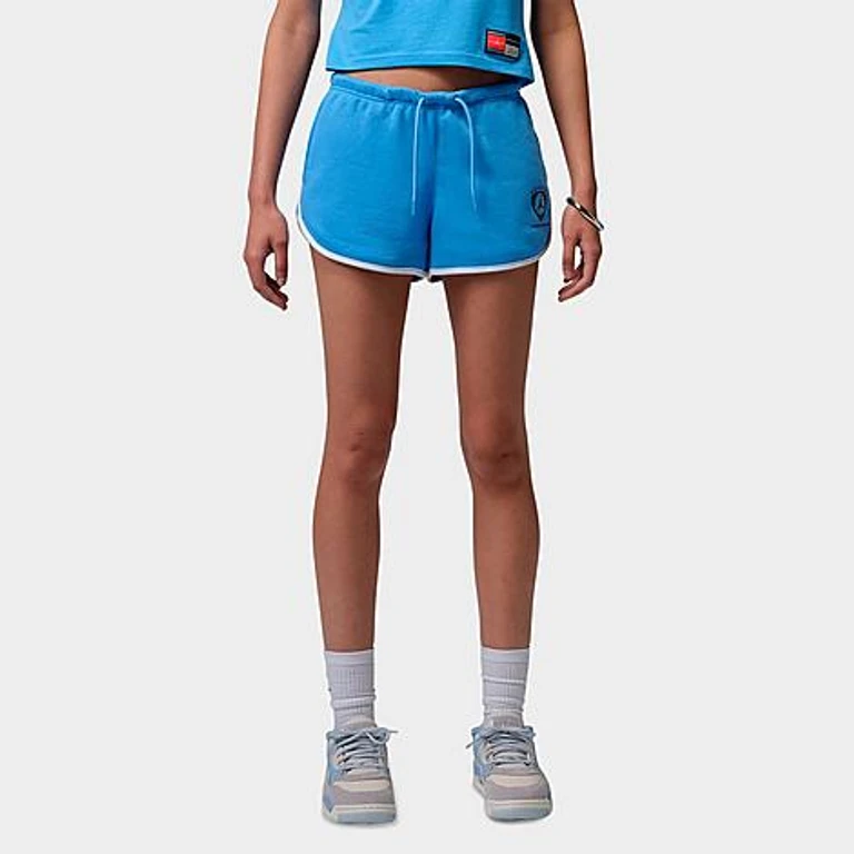 Nike Women's Jordan Brooklyn Fleece Shorts in University Blue/White/Black Size: XS