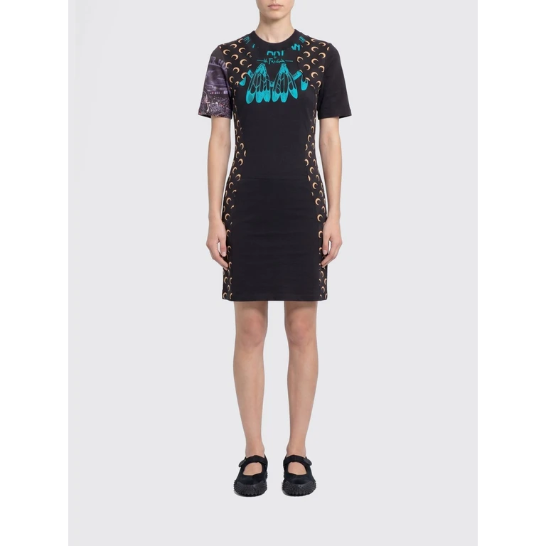 Crescent Moon Graphic Print Slim Fit Sheath Mini Dress (WDR484AXSUJER0003BK87)
