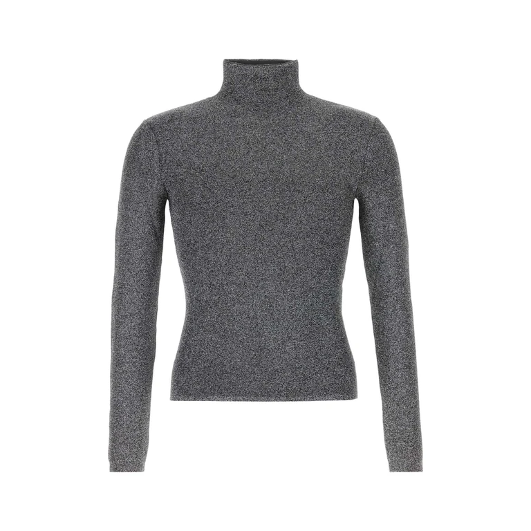 Gucci Black Stretch Jersey Sweater Lightsilver Viscose Mix Maglieria - Men