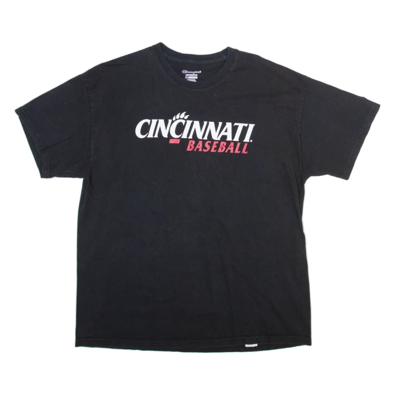 CHAMPION Cincinnati Baseball Mens T-Shirt Black USA XL