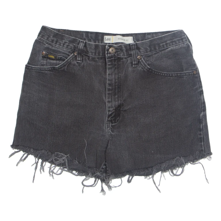 LEE Cut Off Womens Denim Shorts Black L W34