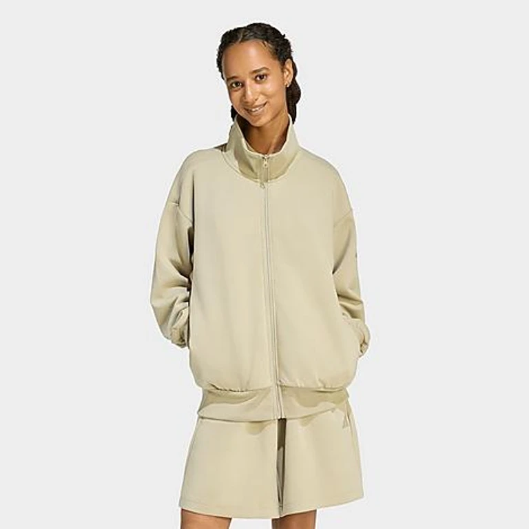 adidas Women's Sportswear Soft Lux Loose Full-Zip Jacket in Wonder Cargo Size: XS