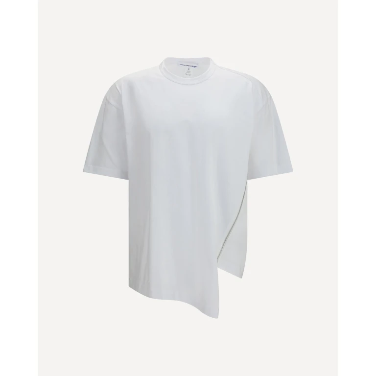 Comme Des Garçons Shirt Baumwoll-T-Shirt mit seitlichem Reißverschluss