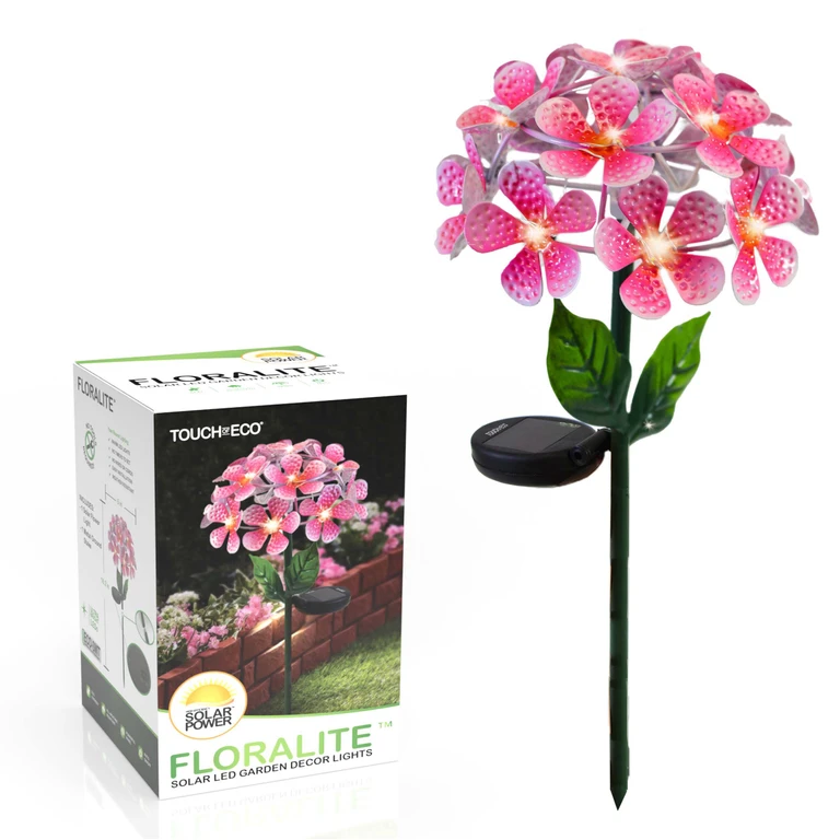 Solar Powered LED Decorative Metal Flower Stake Light