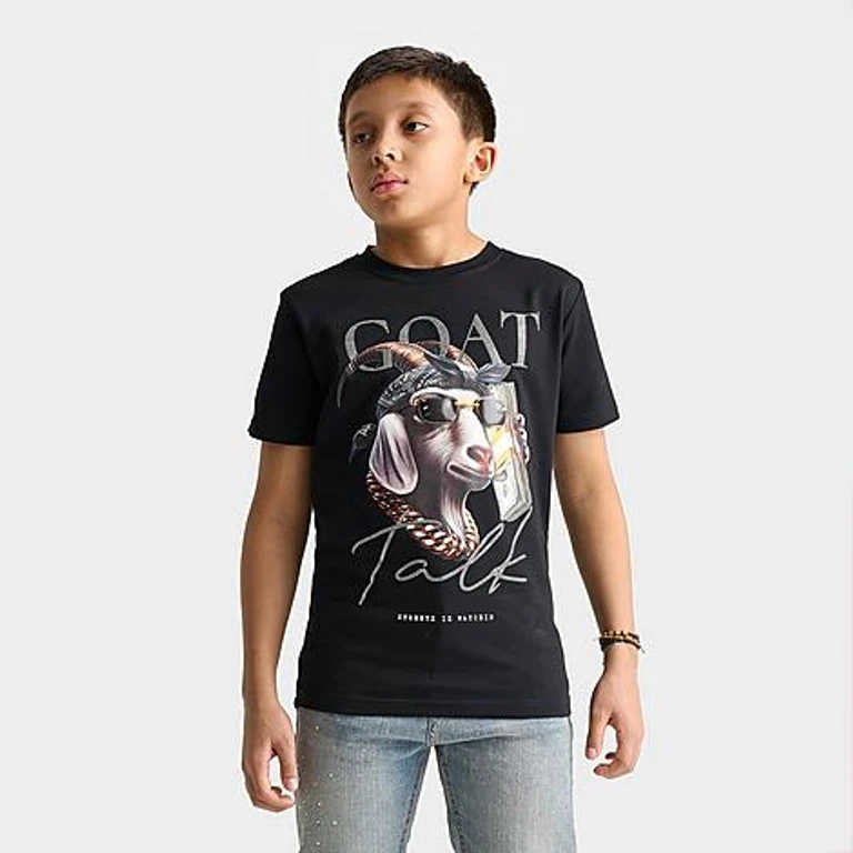 Big Kids Goat Talk T-Shirt in Black Size: Small