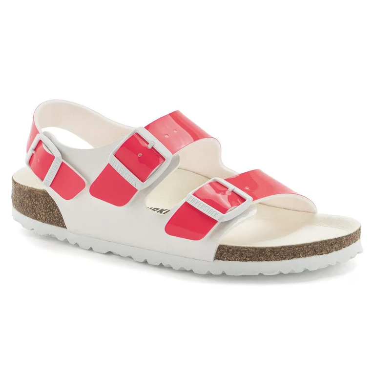 Unisex Milano Birko Flor Patent Neon Pink White