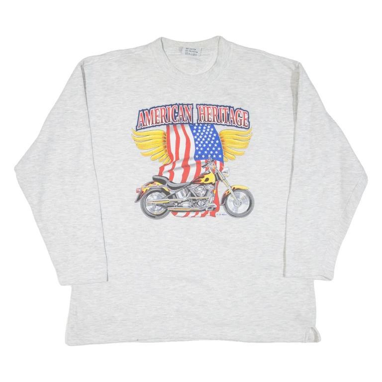 DETTO FATTO American Heritage Mens Sweatshirt Grey USA XL