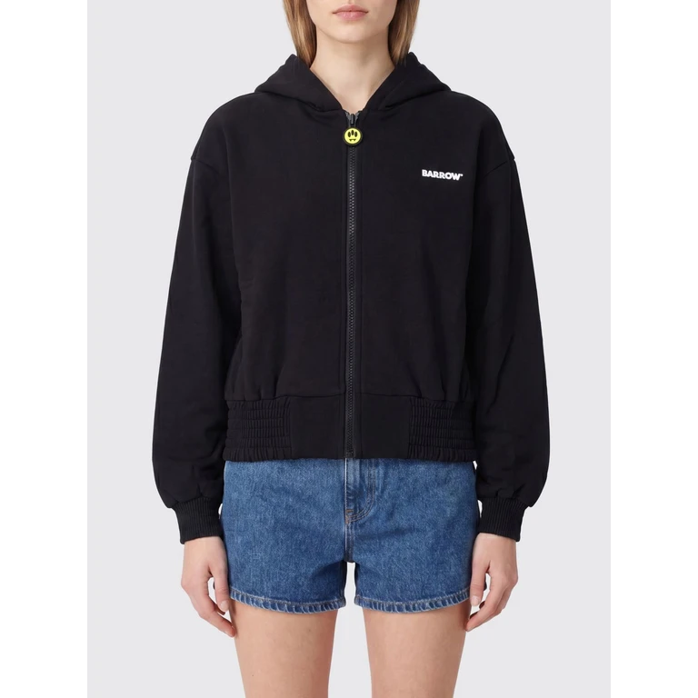Cotton Zip-Up Hoodie with Contrast Logo (S6BWWOZH143110)