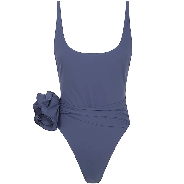 Traje de baño de una pieza con cintura floral