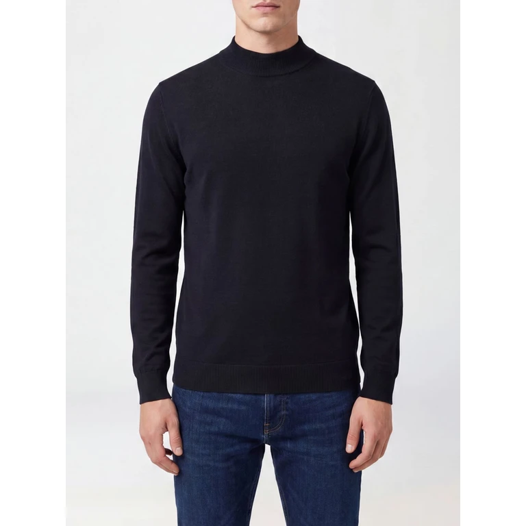 Wool and Cotton Blend Crewneck Jumper with Long Sleeves (2619781071600890)