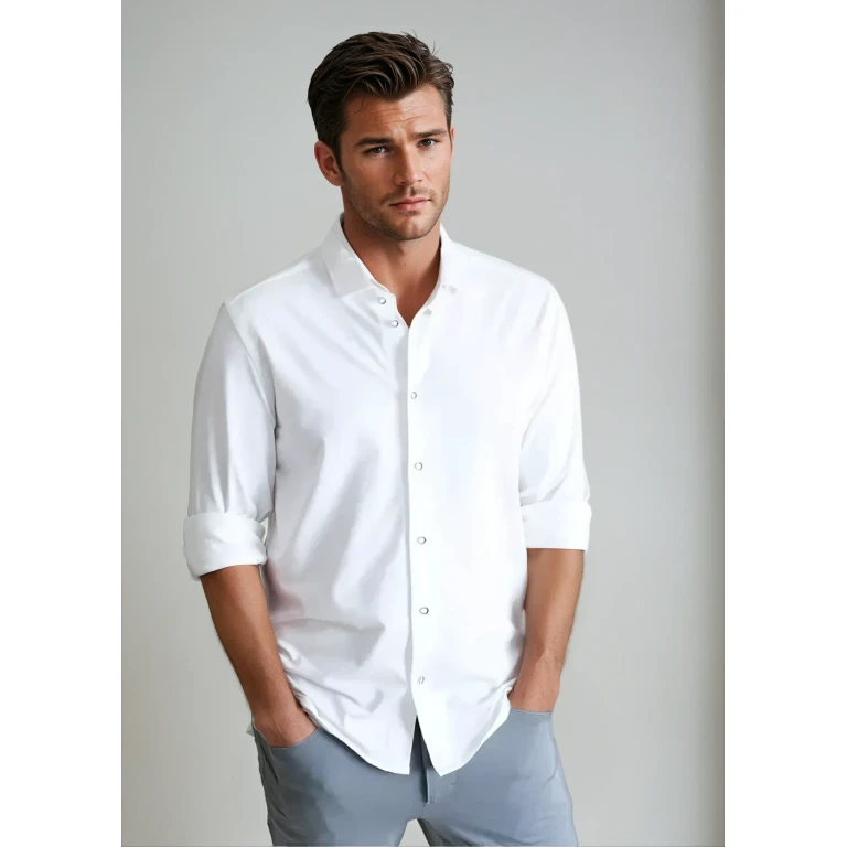 Cinqo 'Single Shot' Long Sleeve Shirt - White