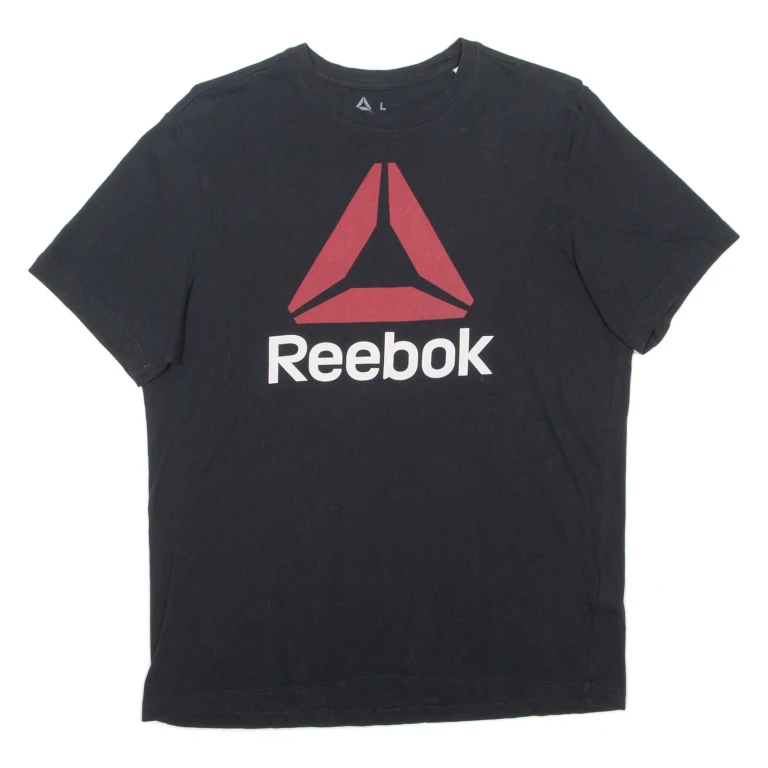 REEBOK Mens T-Shirt Black L