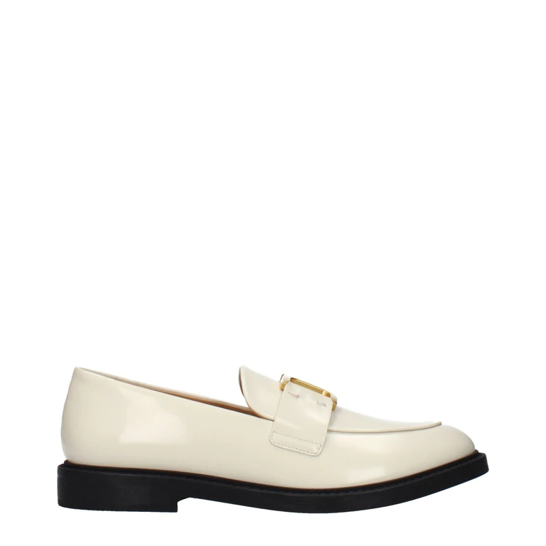 Chloé Beige Leather Slip-On Loafers - Women