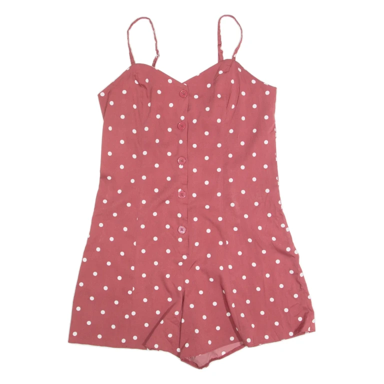 Womens Playsuit Red Polka Dot Wide-Leg M