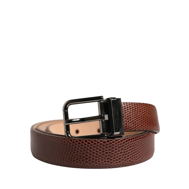 Men Brown Goatskin Leather Metal Buckle Belt Goat - Men