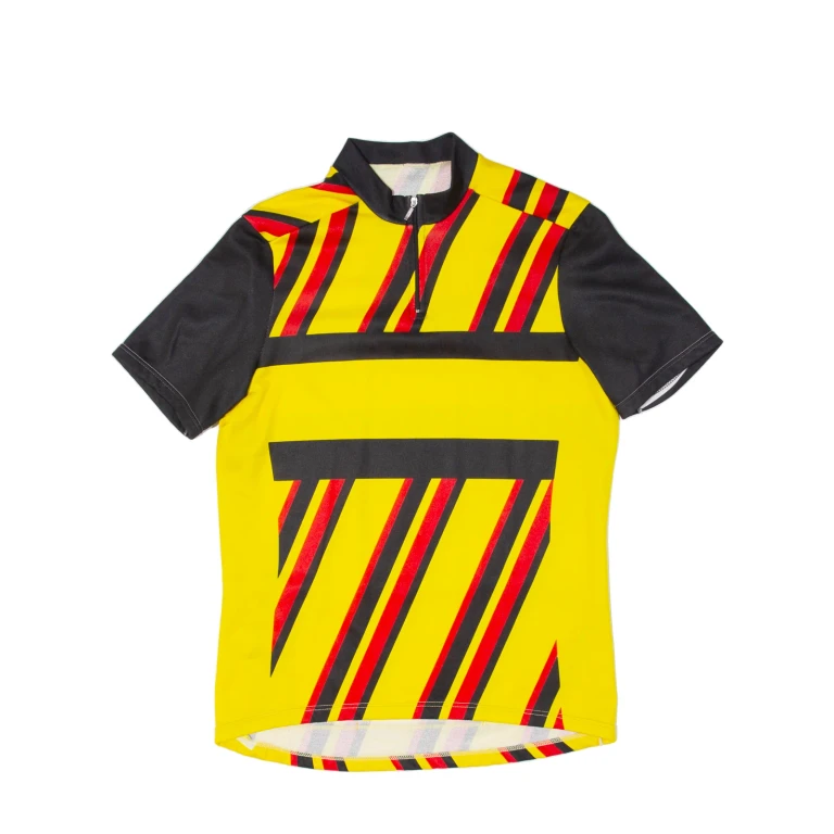 Cycling Mens Jersey Yellow 1/4 Zip Nylon M