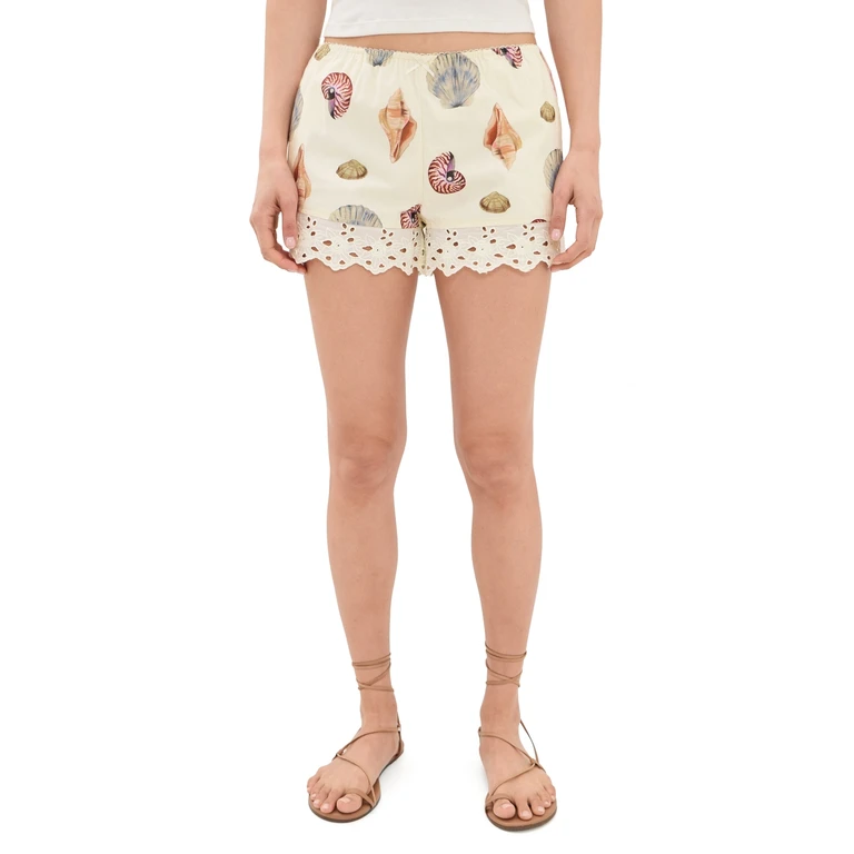 Bailey Rose Shell Mini Shorts Cream L