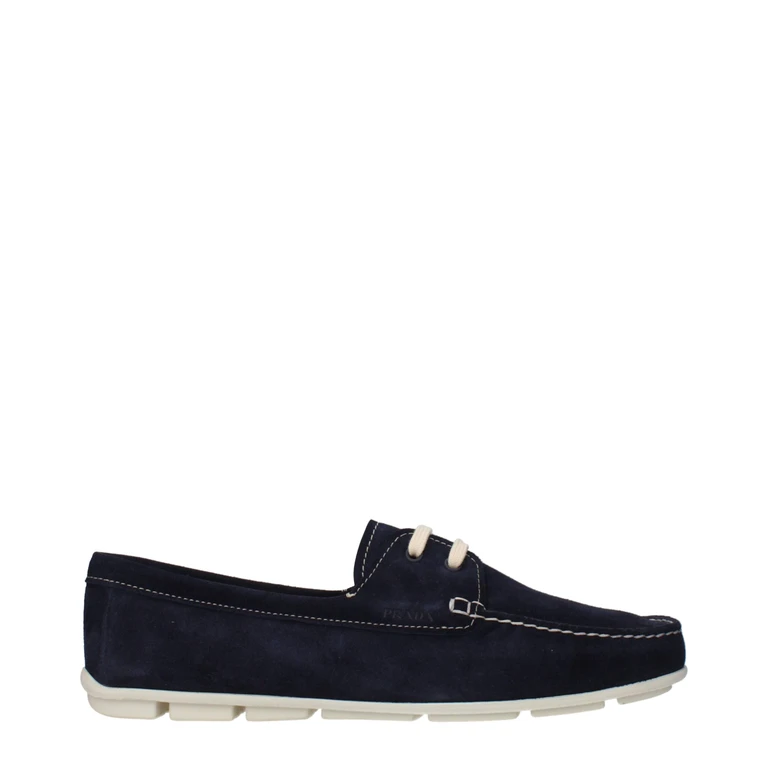 Blue Leather Slip-On Loafers - Women