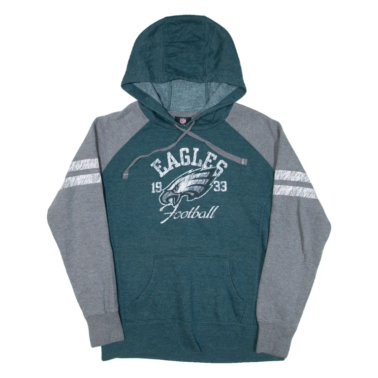 NFL Eagles Football Womens Green Hoodie USA S
