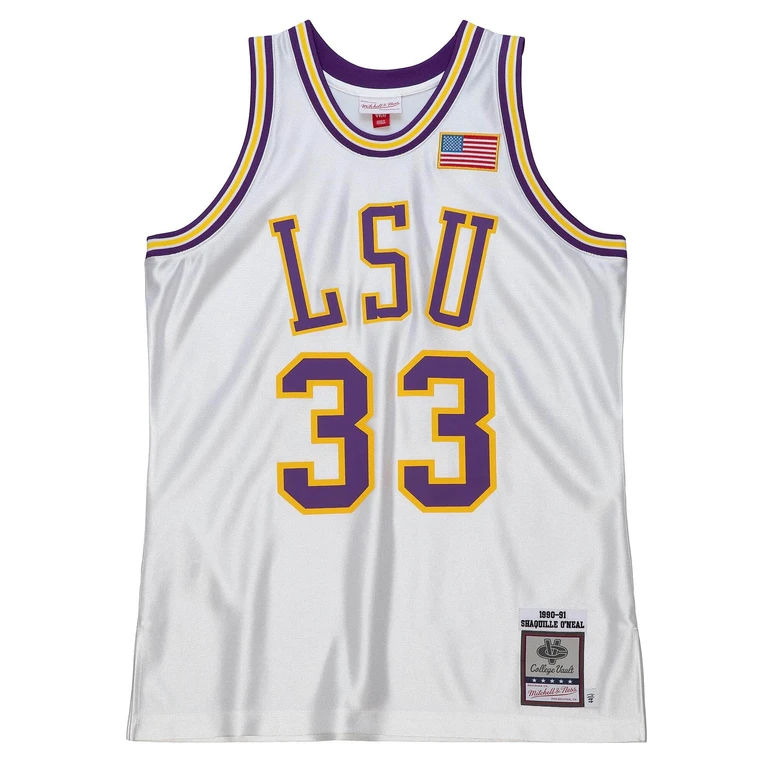 Ncaa White Jersey Lsu Tigers 1990 Shaquille O'Neal