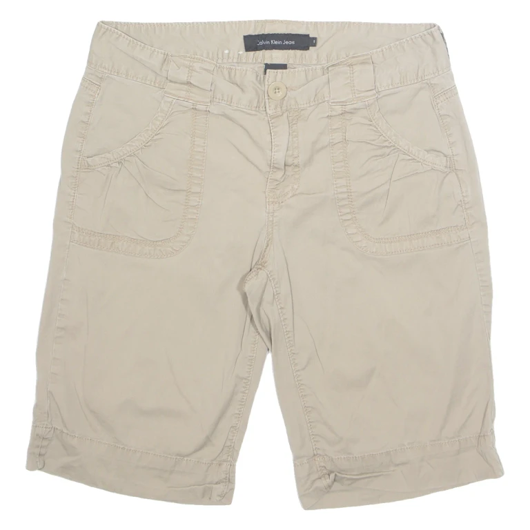 CALVIN KLEIN JEANS Womens Cargo Shorts Brown UK 6 W31