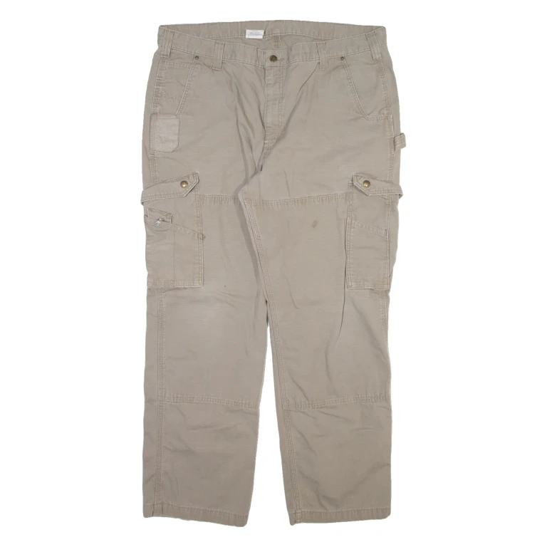 CARHARTT Carpenter Mens Trousers Grey Relaxed Straight W42 L32