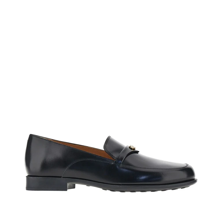 TODS Leather loafers with logo medal Woman 36