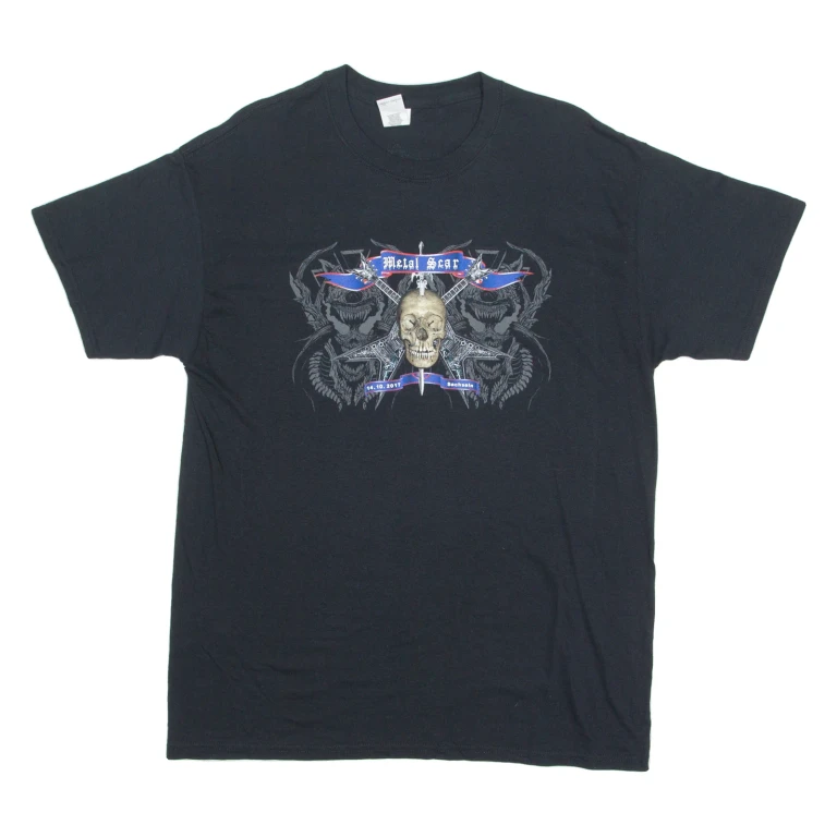 GILDAN Metal Scar Festival Mens Band T-Shirt Black Crew Neck L (II1-021224-6427)