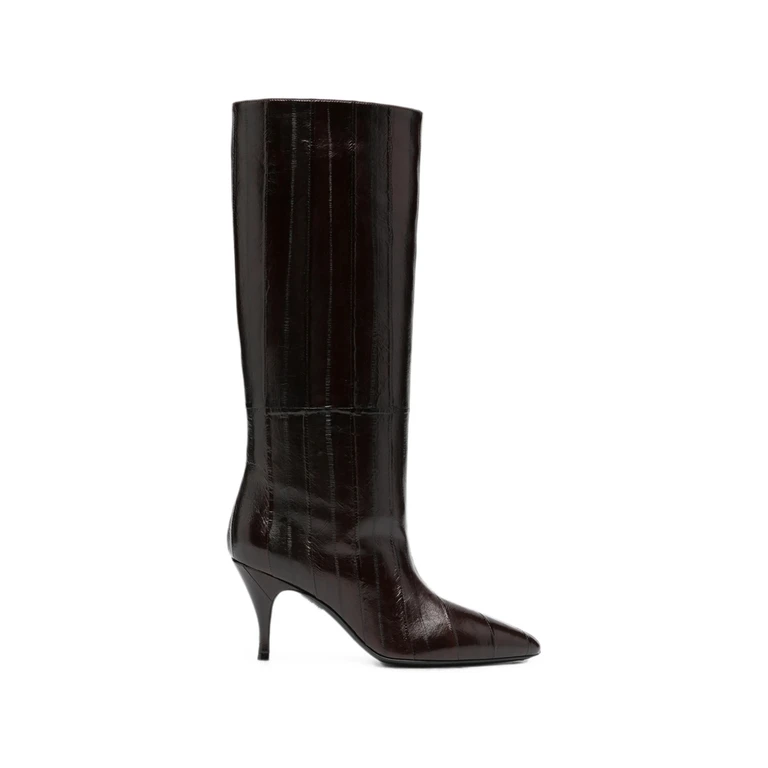 Panelled Knee-high Leather Boots