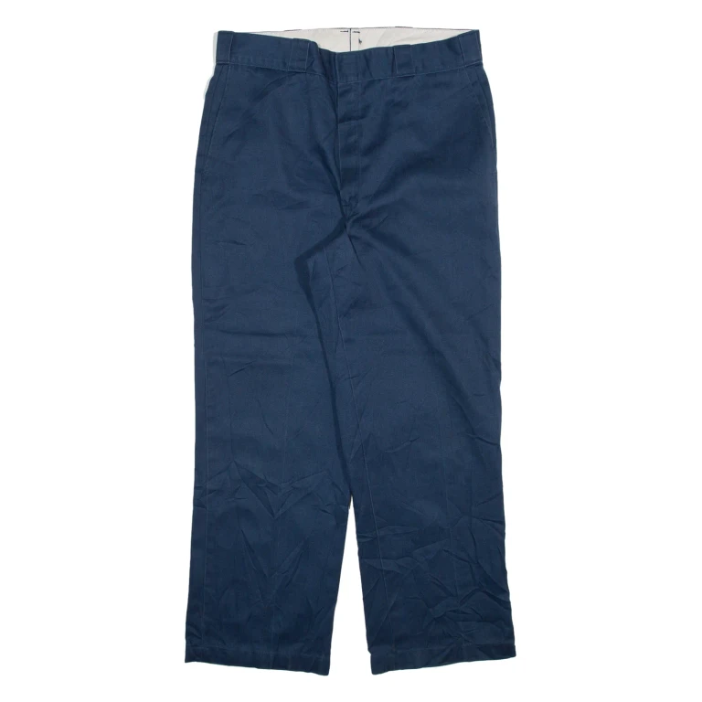 DICKIES Mens Trousers Blue Regular Straight W34 L28