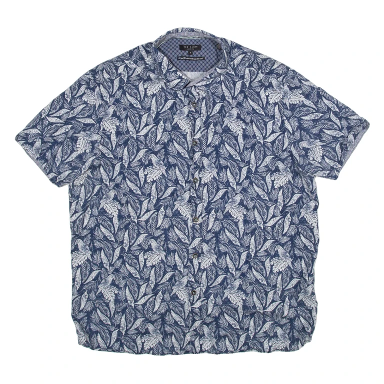 TED BAKER Mens Shirt Blue Floral L