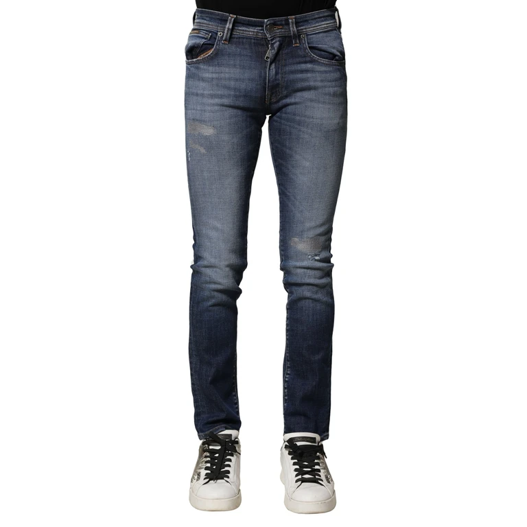 Dolce & Gabbana Blue Washed Cotton Slim Fit Men Denim Jeans Elastane Clothing - Men