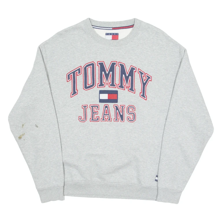 TOMMY HILFIGER Mens Sweatshirt Grey Crew Neck S