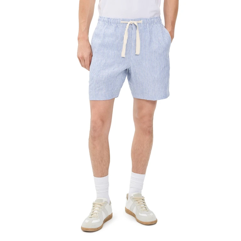 Orlebar Brown Alex Fine Hemp Stripe Shorts 7.5 Bergamo Blue Stripe 30