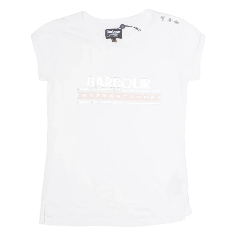 BARBOUR Womens T-Shirt White UK 8