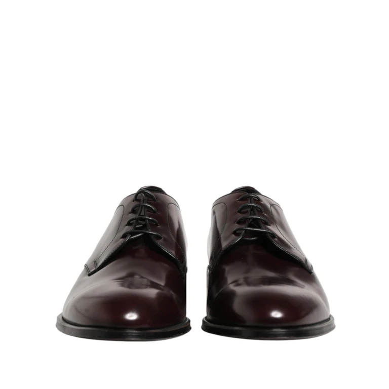 Dolce & Gabbana Black Lace Up Leather Dress Derby Men Shoes 100lf - Men