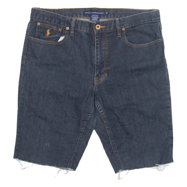 RALPH LAUREN SPORT Cut Off Womens Denim Shorts Blue M W32