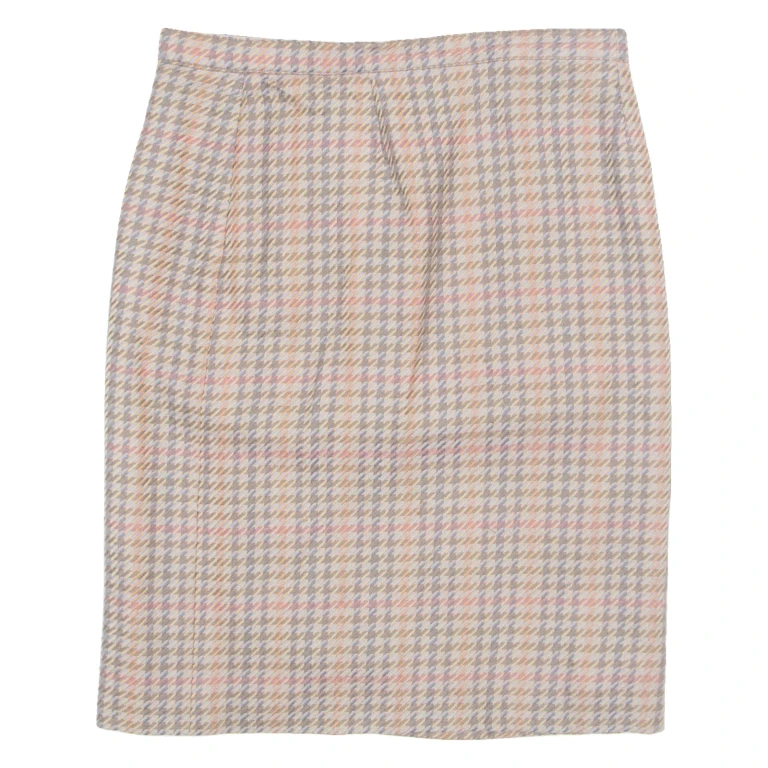 Womens Straight Skirt Beige Knee Length Chevron M