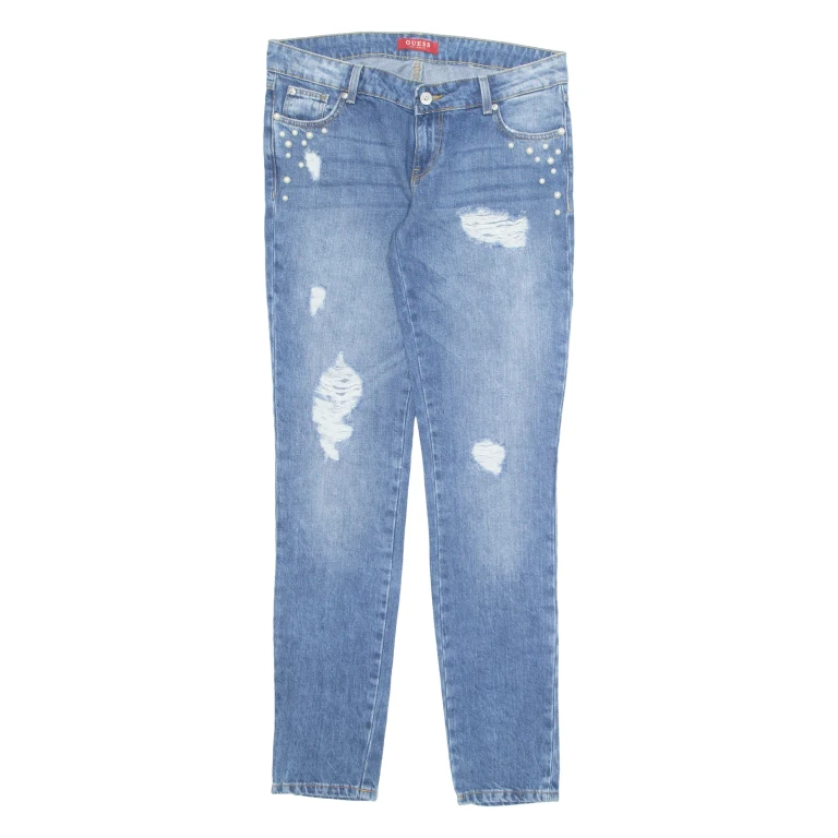 GUESS Womens Jeans Blue Regular Tapered Stone Wash W32 L32