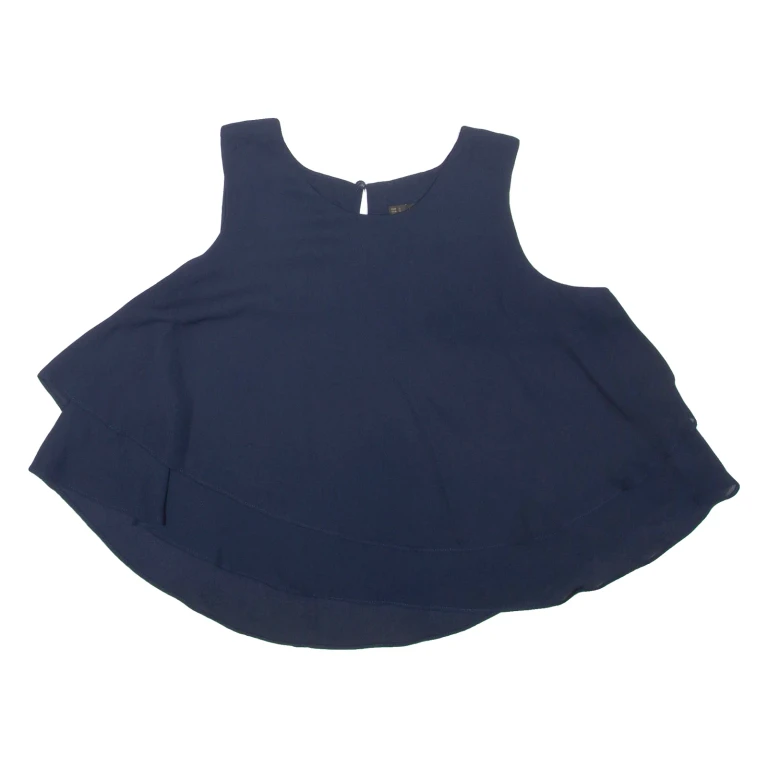 ZARA Womens Cropped Blouse Blue Sleeveless S