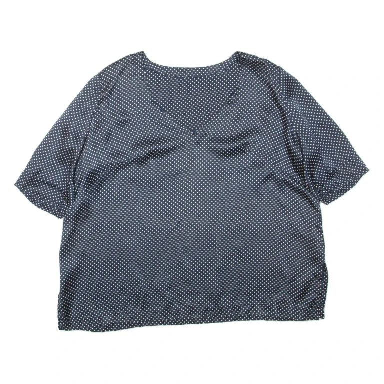 Womens Printed Top Blue V-Neck Spotted 3XL