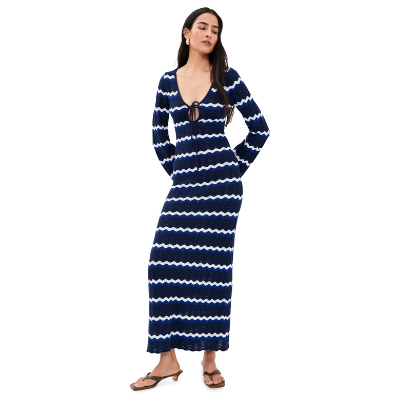 Seven Wonders Sofia Knit Maxi Dress Navy/White S